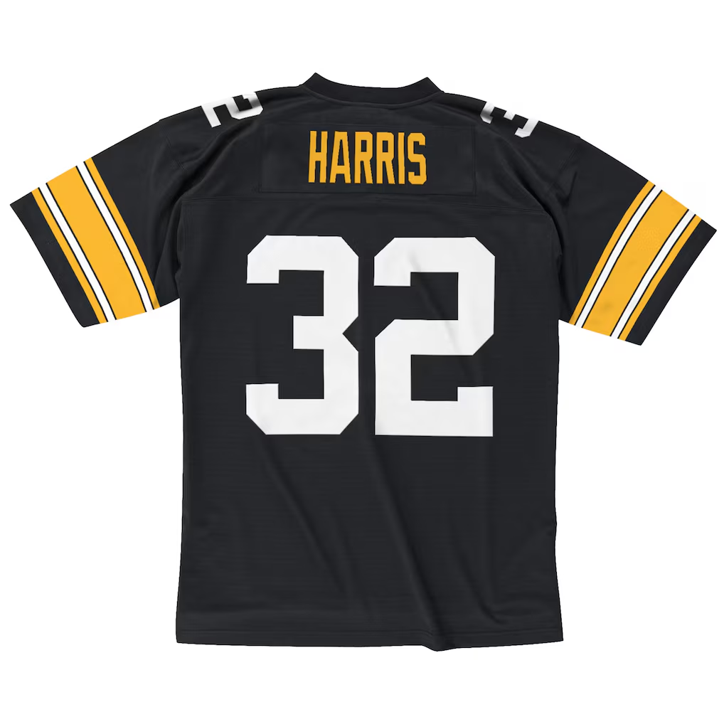 Tuec P.Steelers #32 Franco Harris Mitchell & Ness Black Legacy Replica Stitched Puhic Jersey