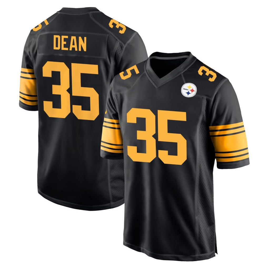 Tuec P.Steelers #35 Jamel Dean Player Black Color Rush Home Game Stitched Jerseys