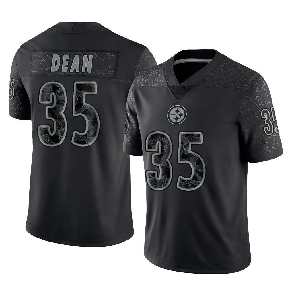 Tuec P.Steelers #35 Jamel Dean Player Black Reflective Limited Home Game Stitched Jerseys