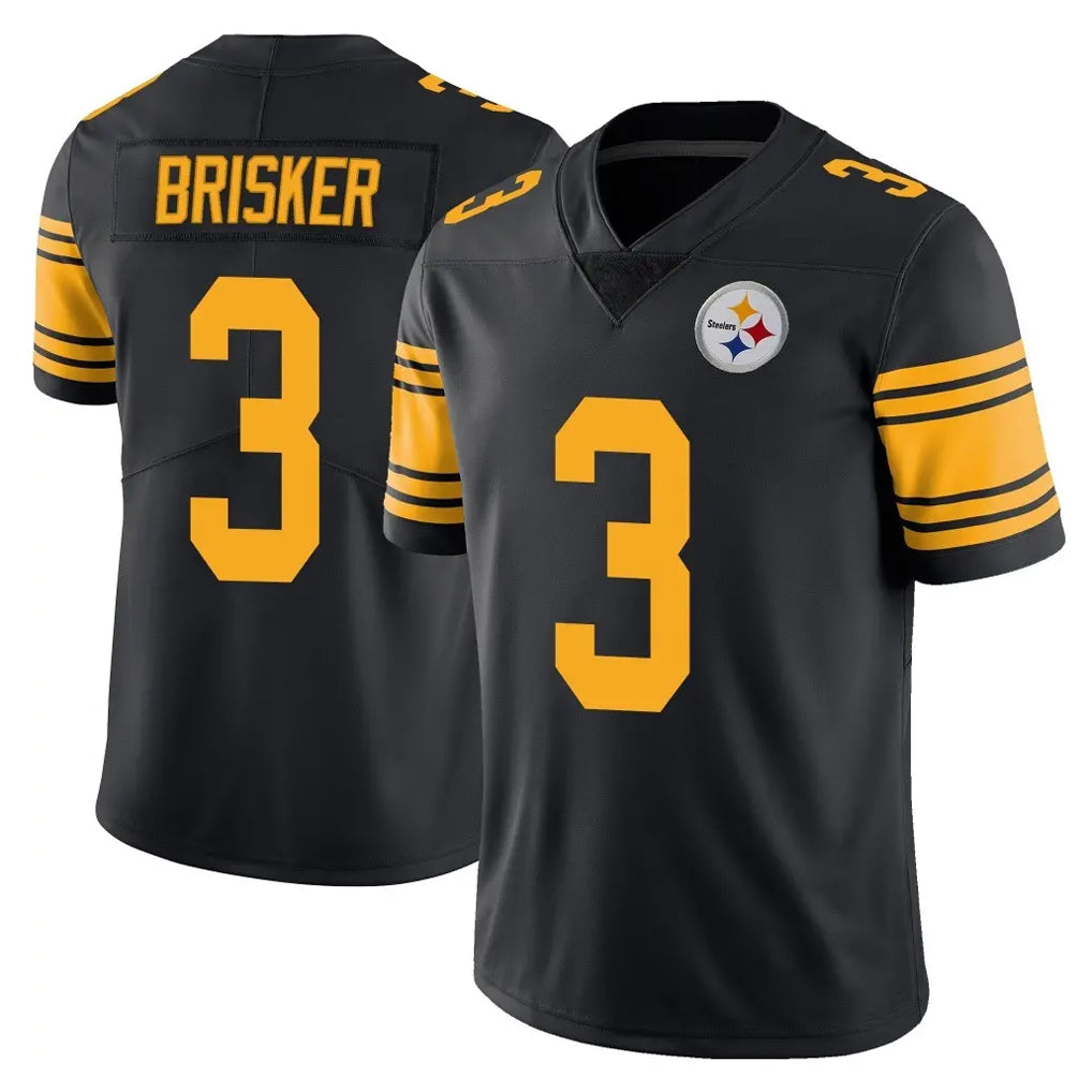 Tuec P.Steelers #3 Jaquan Brisker Player Black Limited Color Rush Home Game Stitched Jerseys