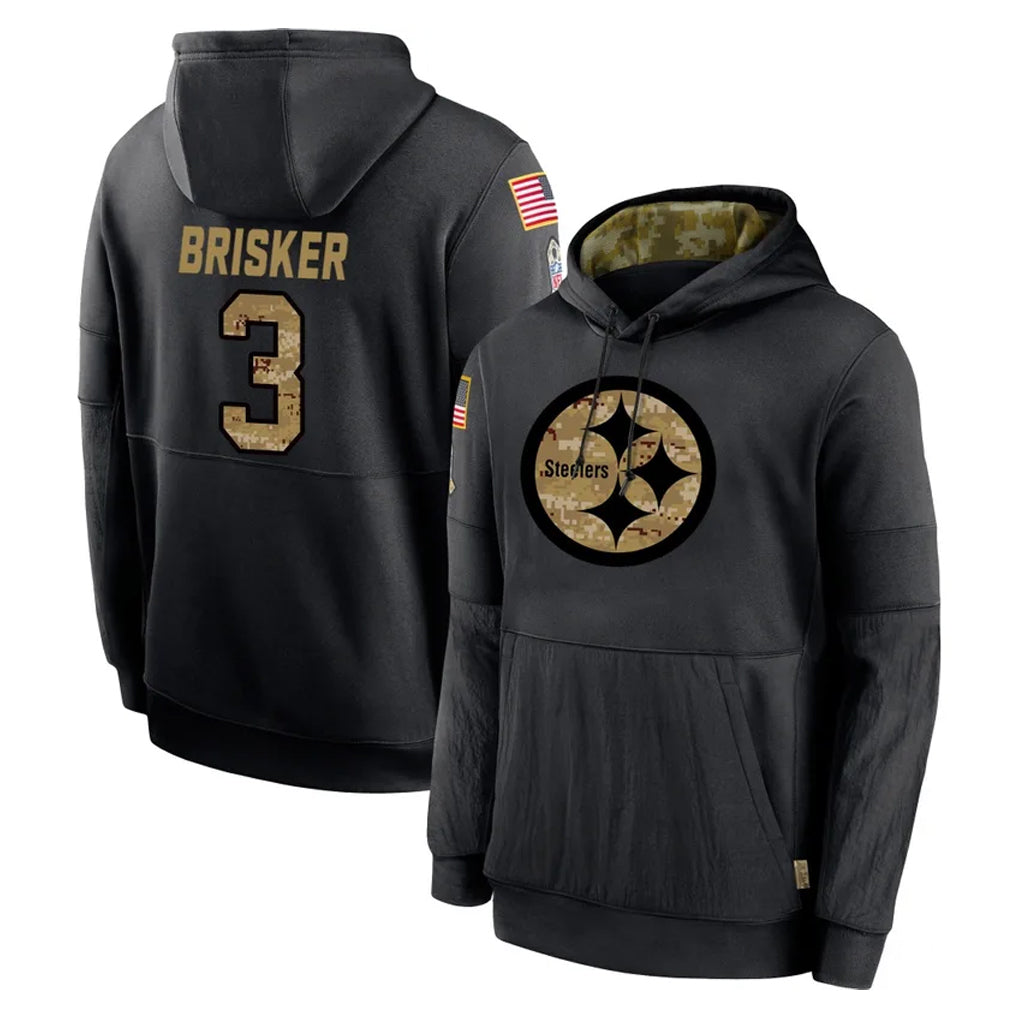 Tuec P.Steelers #3 Jaquan Brisker Player Black Salute to Service Hoodies Limited Game Stitched Jerseys
