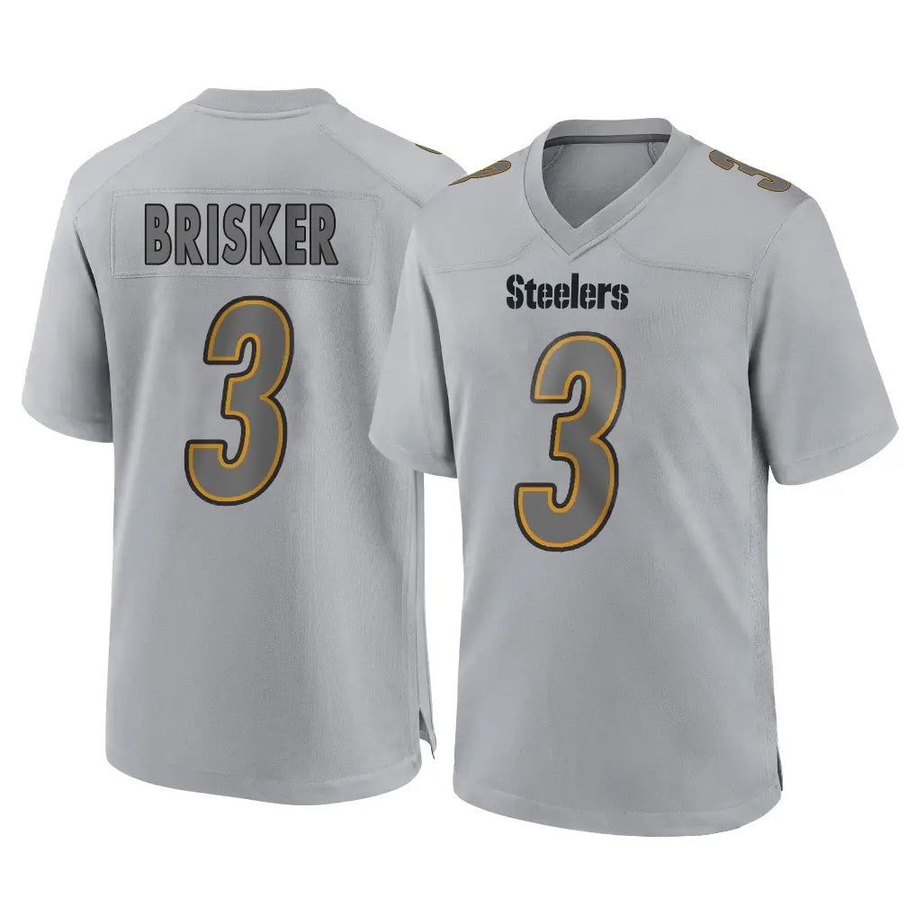 Tuec P.Steelers #3 Jaquan Brisker Player Gray Atmosphere Fashion Home Game Stitched Jerseys