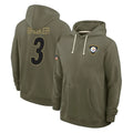 Tuec P.Steelers #3 Jaquan Brisker Player Olive Salute to Service Pullover Hoodies Limited Stitched Jerseys