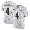 Tuec P.Steelers #4 DK Metcalf Player Arctic Camo Limited Salute To Service Home Game Stitched Jerseys
