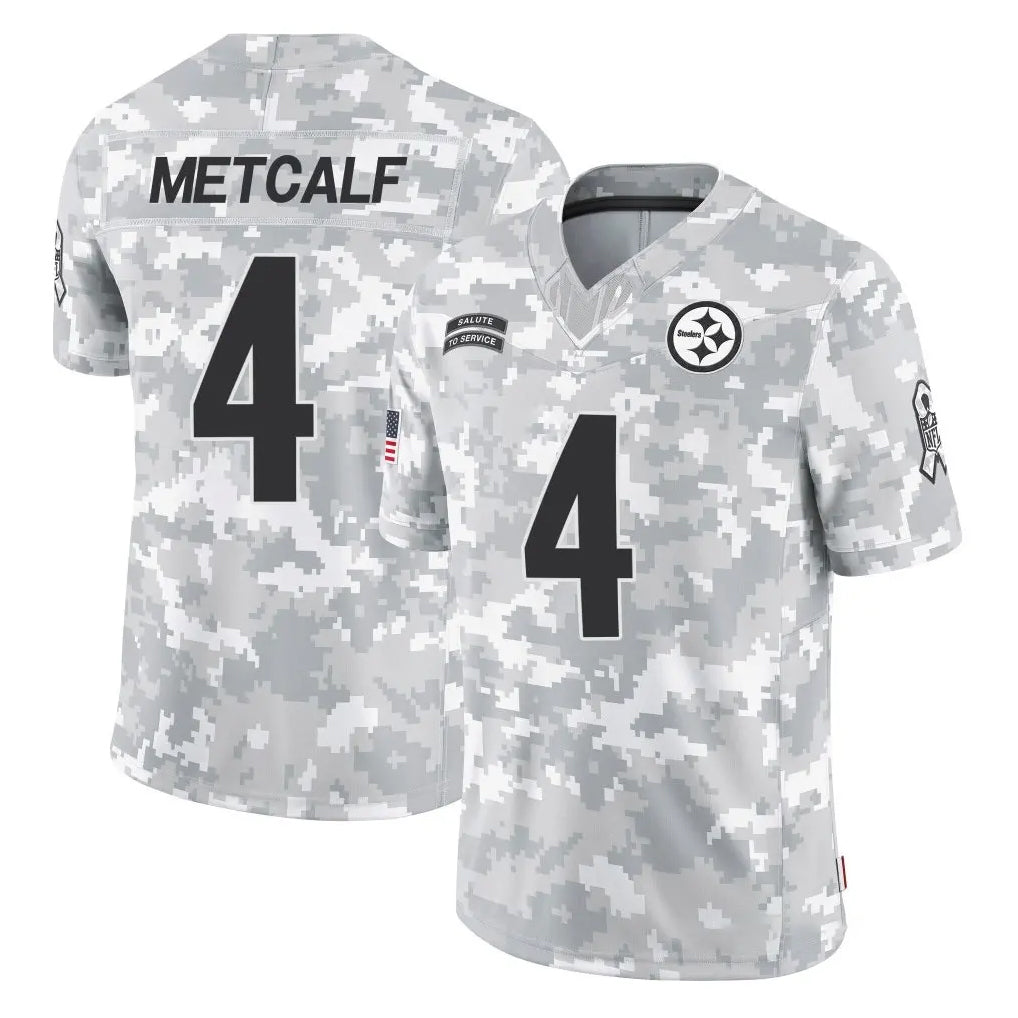 Tuec P.Steelers #4 DK Metcalf Player Arctic Camo Limited Salute To Service Home Game Stitched Jerseys