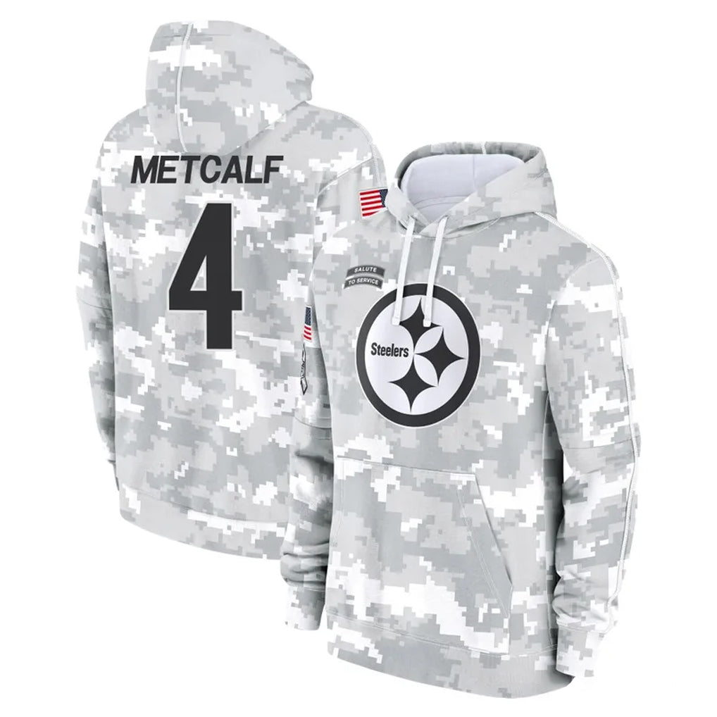 Tuec P.Steelers #4 DK Metcalf Player Arctic Camo Limited Salute to Service Pullover Hoodies Game Stitched Jerseys