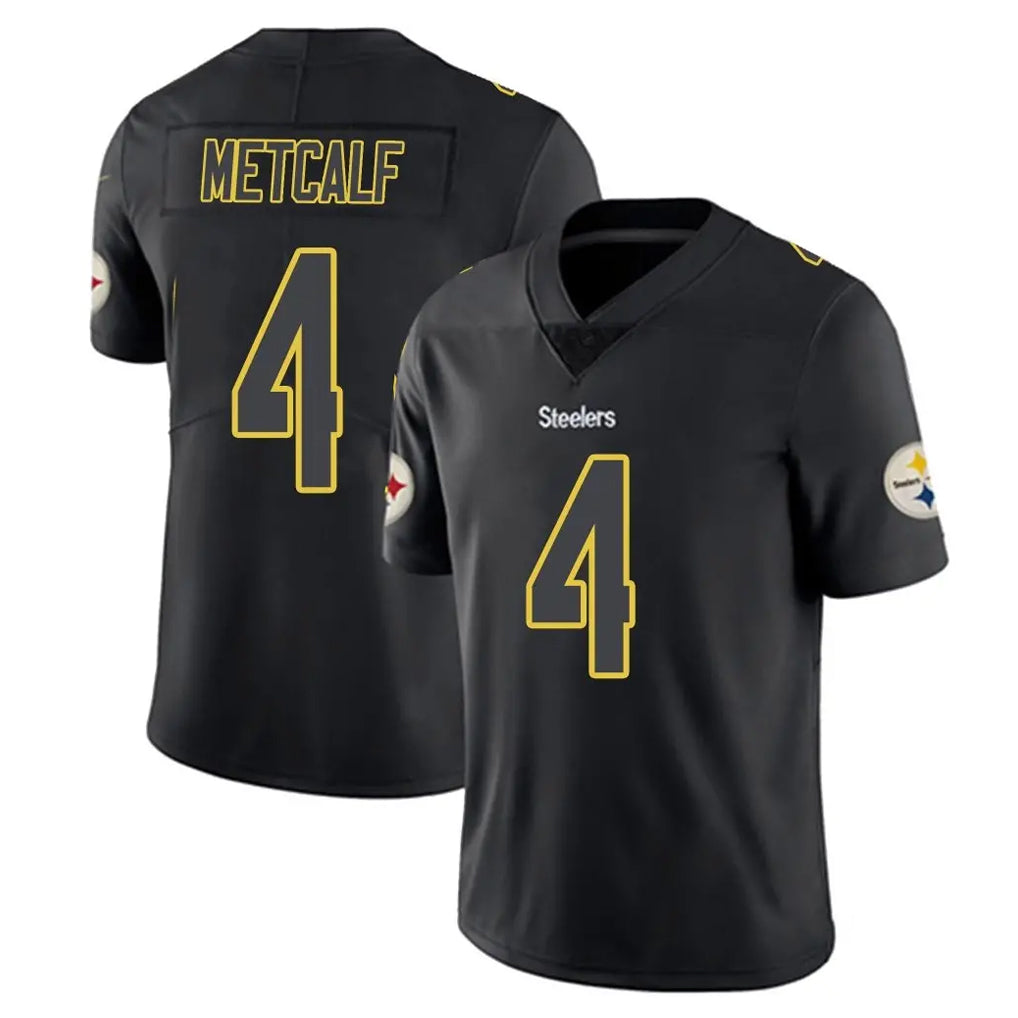 Tuec P.Steelers #4 DK Metcalf Player Black Impact Limited Home Game Stitched Jerseys