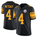 Tuec P.Steelers #4 DK Metcalf Player Black Limited Color Rush Home Game Stitched Jerseys