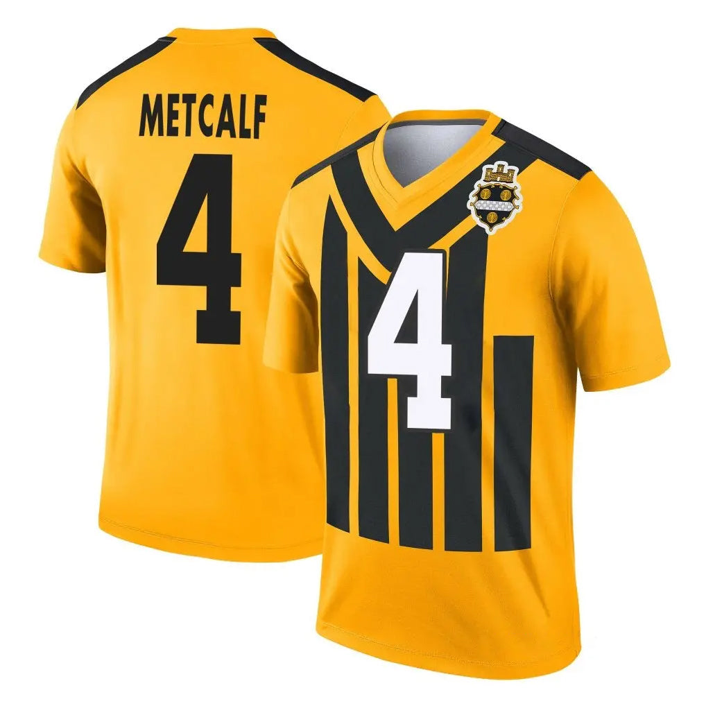 Tuec P.Steelers #4 DK Metcalf Player Gold Legend Limited 1933 Throwback Performance Home Game Stitched Jerseys