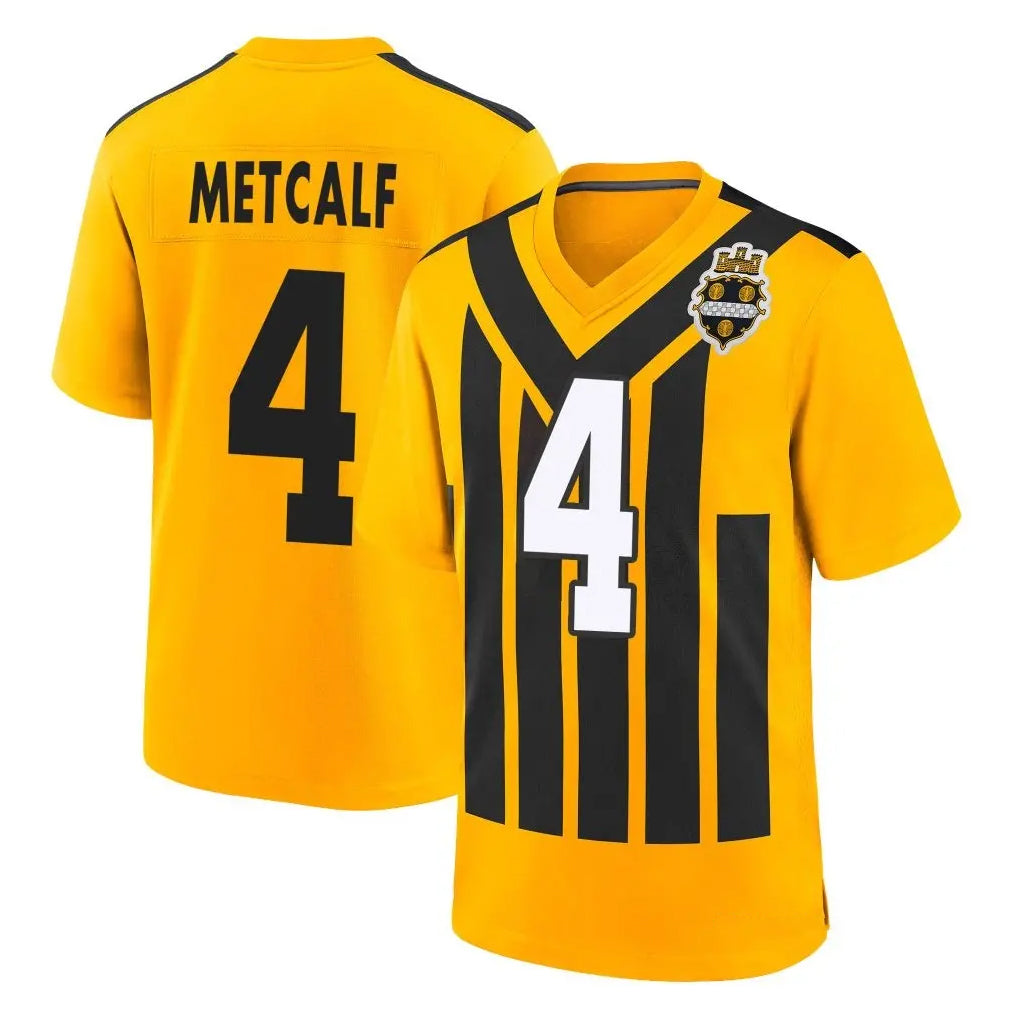 Tuec P.Steelers #4 DK Metcalf Player Gold Limited 1933 Throwback Home Game Stitched Jerseys