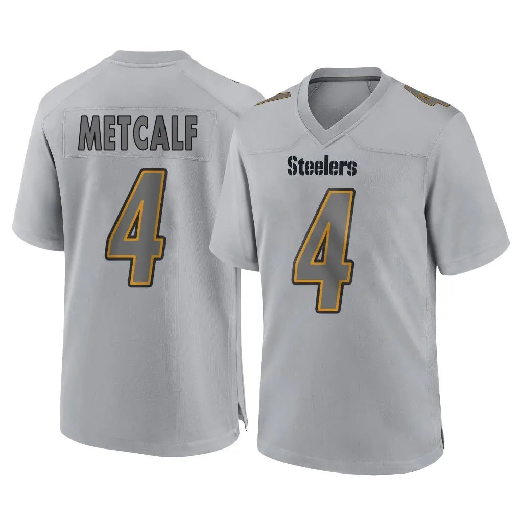 Tuec P.Steelers #4 DK Metcalf Player Gray Atmosphere Fashion Home Game Stitched Jerseys