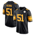 Tuec P.Steelers #51 Nick Herbig Player Black Color Rush Home Game Stitched Jerseys