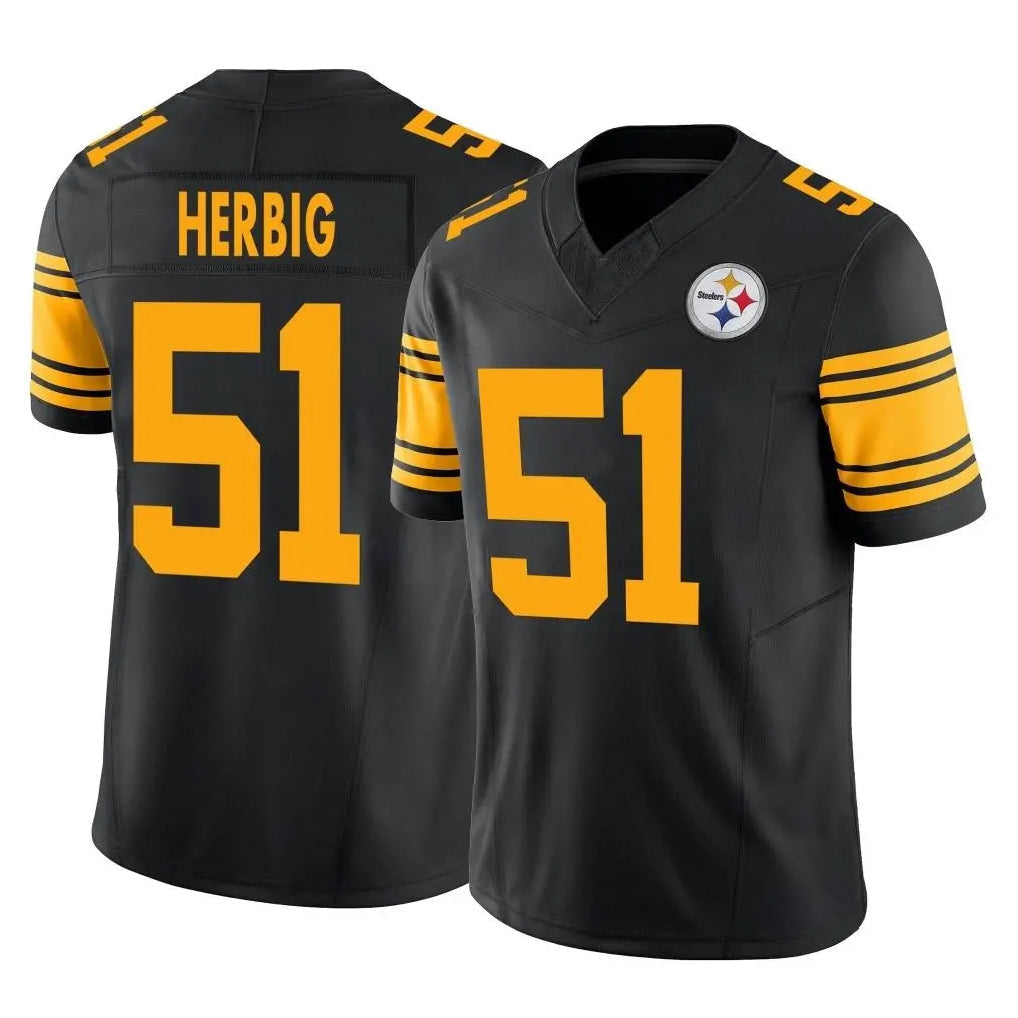 Tuec P.Steelers #51 Nick Herbig Player Black Limited 2nd Alternate Vapor F.U.S.E. Home Game Stitched Jerseys
