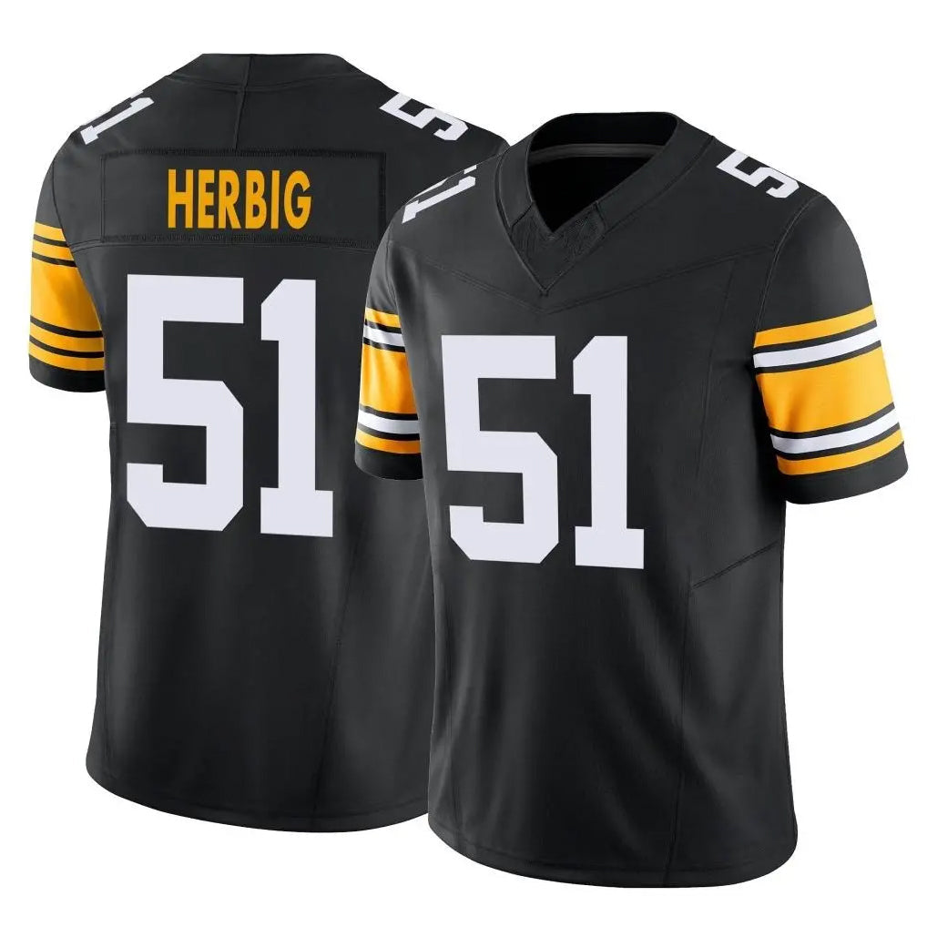 Tuec P.Steelers #51 Nick Herbig Player Black Limited Alternate Vapor F.U.S.E. Home Game Stitched Jerseys