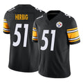 Tuec P.Steelers #51 Nick Herbig Player Black Limited Vapor F.U.S.E. Home Game Stitched Jerseys