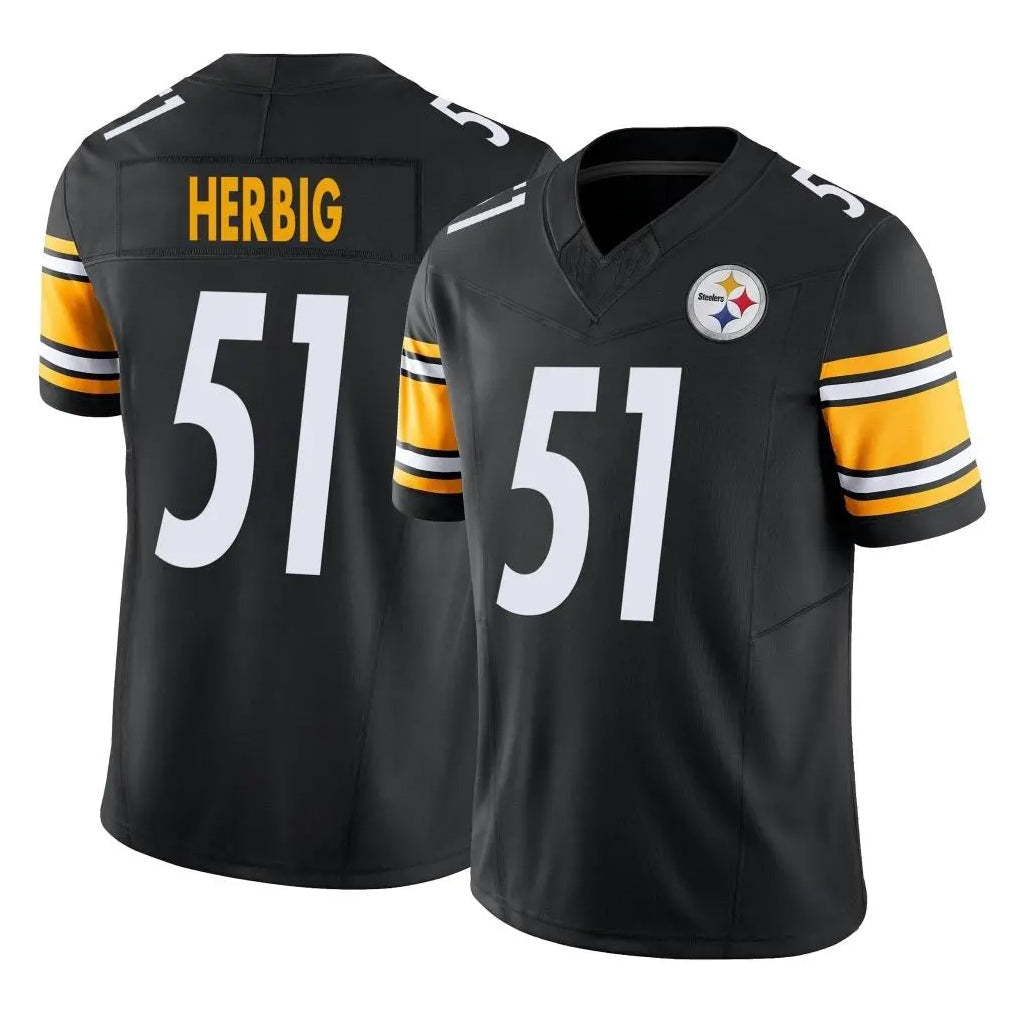 Tuec P.Steelers #51 Nick Herbig Player Black Limited Vapor F.U.S.E. Home Game Stitched Jerseys