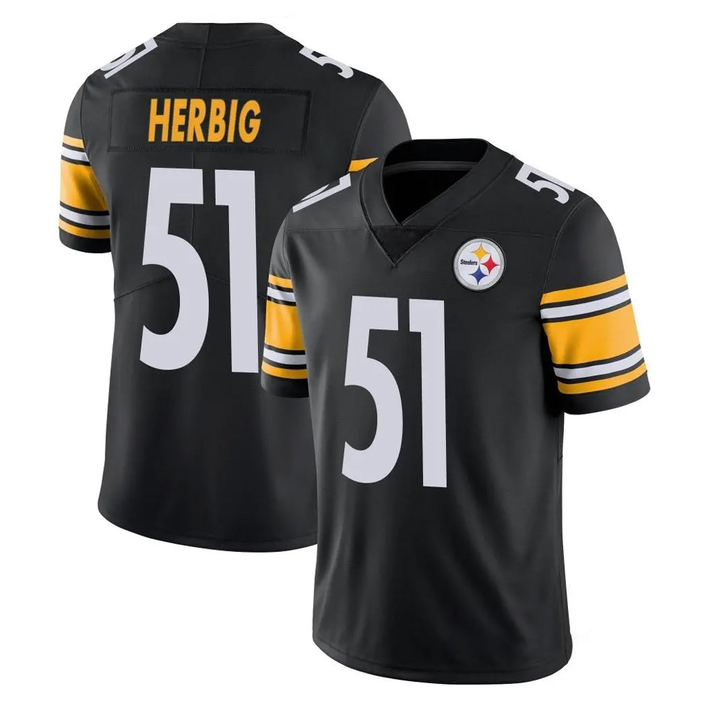 Tuec P.Steelers #51 Nick Herbig Player Black Limited Vapor Untouchable Home Game Stitched Jerseys