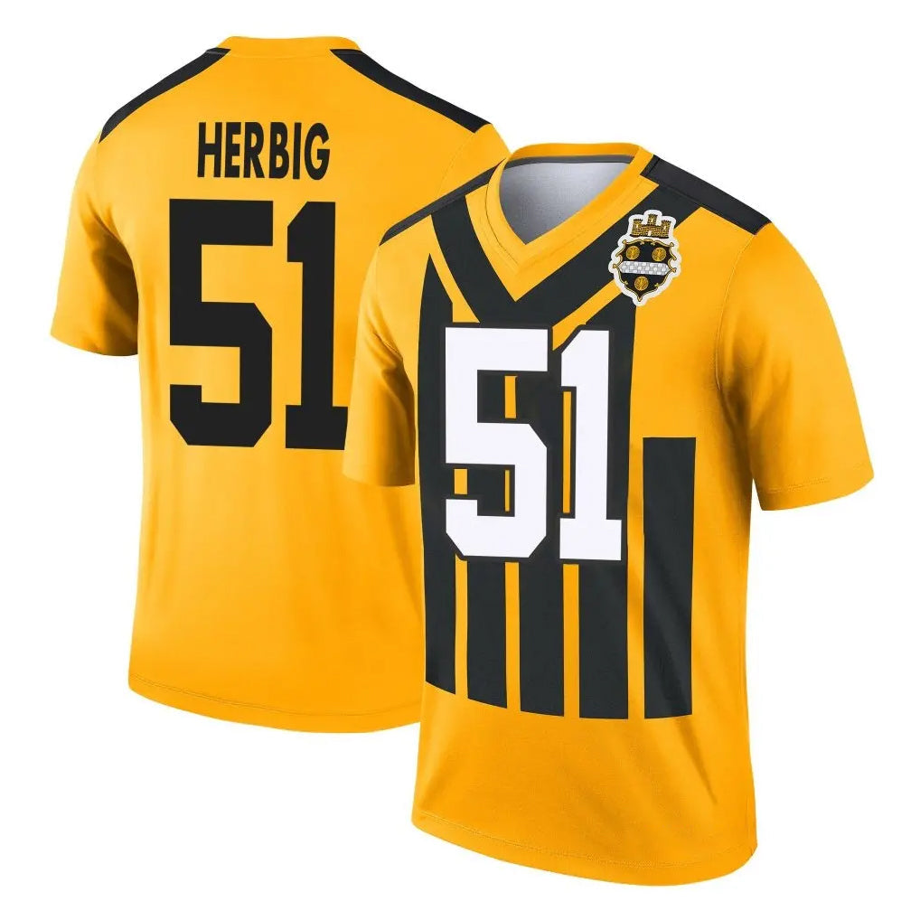 Tuec P.Steelers #51 Nick Herbig Player Gold Legend Limited 1933 Throwback Performance Home Game Stitched Jerseys