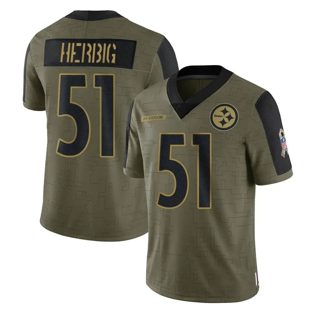 Tuec P.Steelers #51 Nick Herbig Player Olive Salute To Service Limited Game Stitched Jerseys