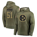 Tuec P.Steelers #51 Nick Herbig Player Olive Salute to Service Pullover Hoodie Home Game Stitched Jerseys