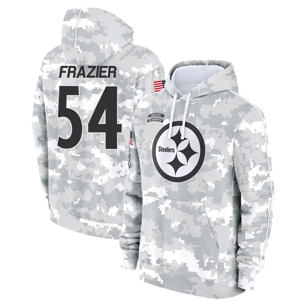 Tuec P.Steelers #54 Zach Frazier Player Arctic Camo Limited Salute to Service Pullover Hoodies Game Stitched Jerseys