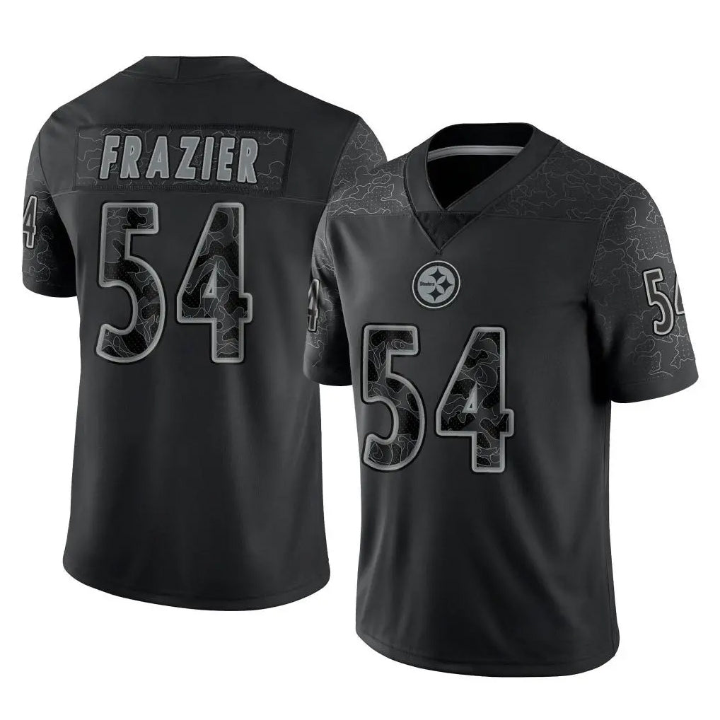 Tuec P.Steelers #54 Zach Frazier Player Black Reflective Limited Home Game Stitched Jerseys