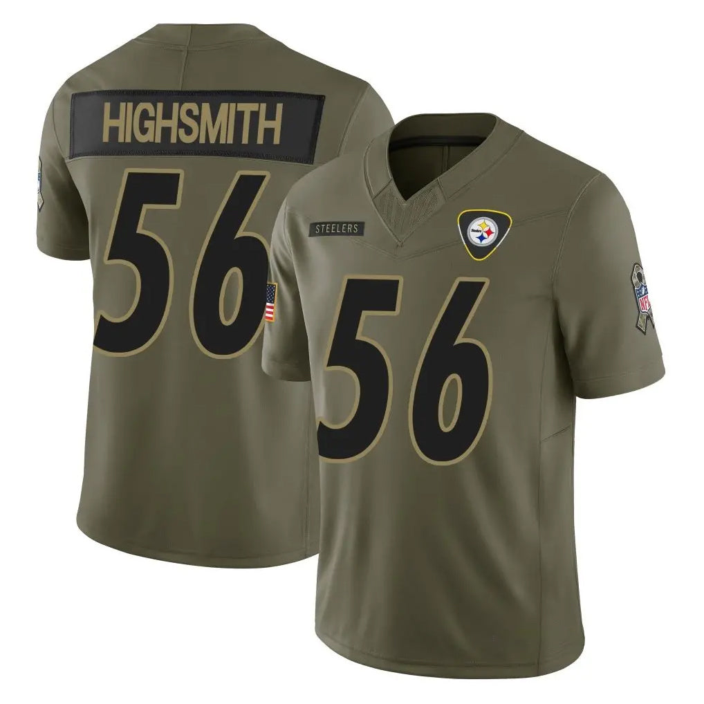 Tuec P.Steelers #56 Alex Highsmith Player Olive 2025 Salute To Service Limited Home Game Stitched Jerseys