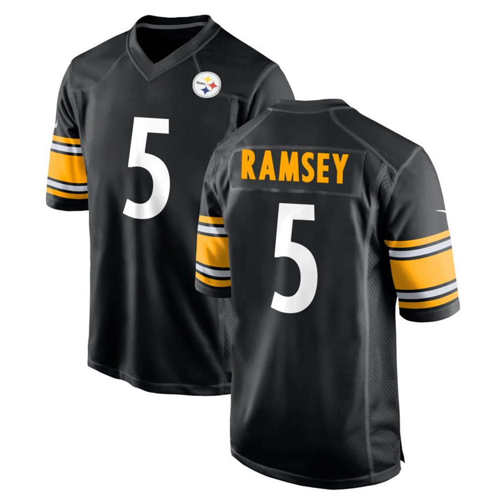 Tuec P.Steelers #5 Jalen Ramsey Player Black Home Game Stitched Jerseys