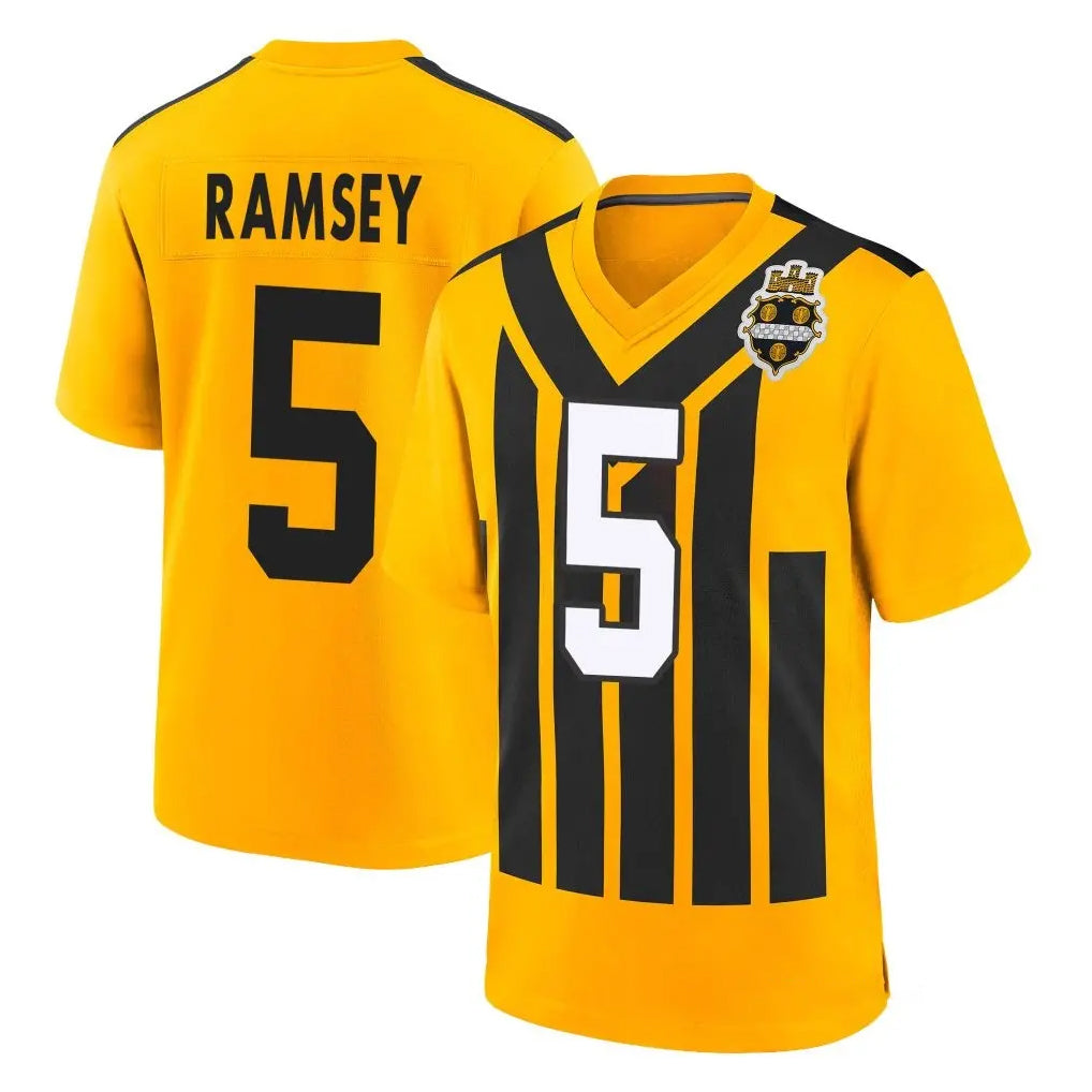 Tuec P.Steelers #5 Jalen Ramsey Player Gold Limited 1933 Throwback Home Game Stitched Jerseys