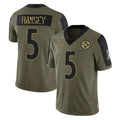 Tuec P.Steelers #5 Jalen Ramsey Player Olive Salute To Service Limited Game Stitched Jerseys