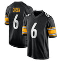Tuec P.Steelers #6 Patrick Queen Player Black Home Game Stitched Jerseys