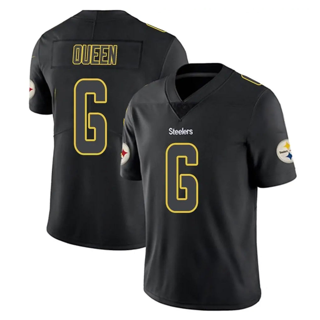 Tuec P.Steelers #6 Patrick Queen Player Black Impact Limited Home Game Stitched Jerseys