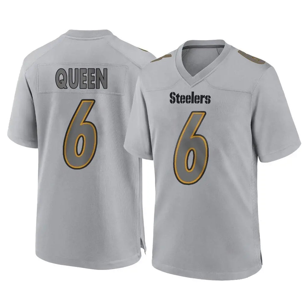 Tuec P.Steelers #6 Patrick Queen Player Gray Atmosphere Fashion Home Game Stitched Jerseys