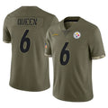 Tuec P.Steelers #6 Patrick Queen Player Olive Limited Salute To Service Home Game Stitched Jerseys