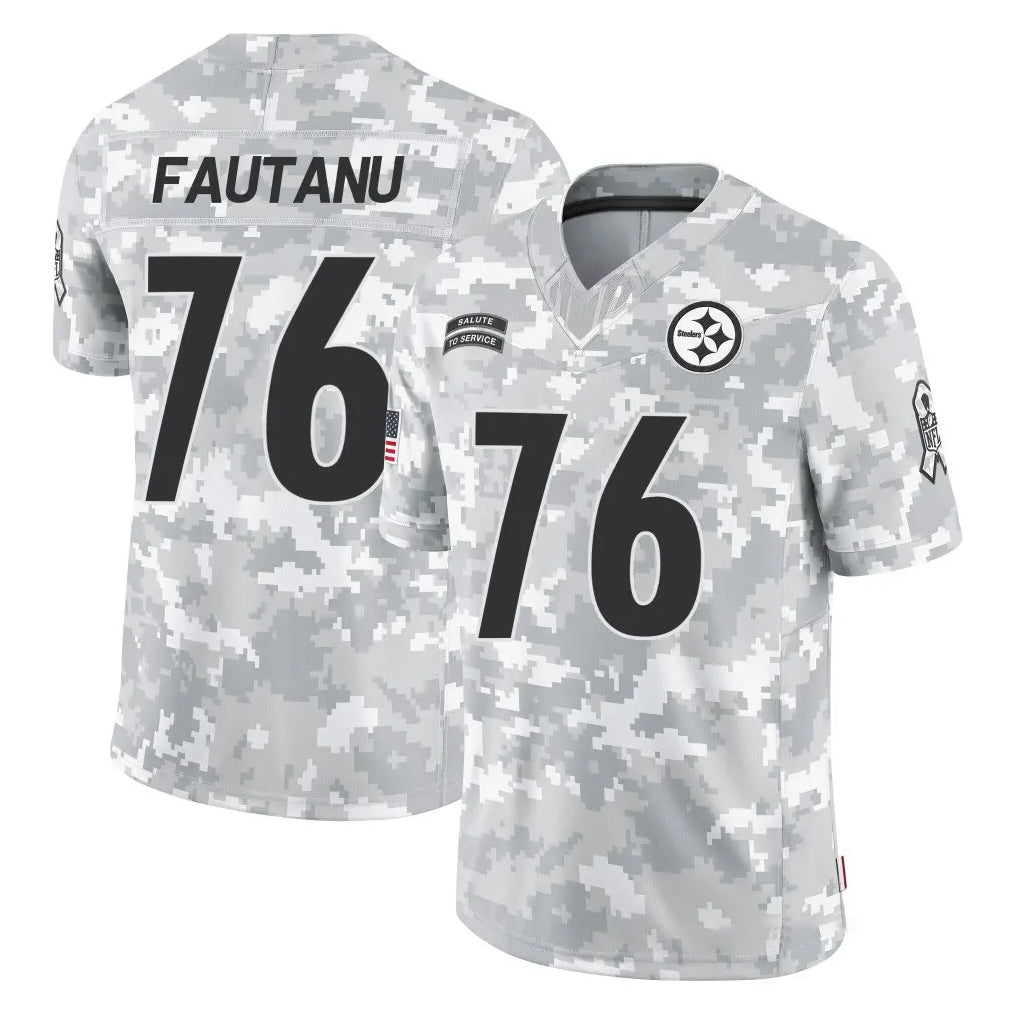 Tuec P.Steelers #76 Troy Fautanu Player Arctic Camo Limited Salute To Service Home Game Stitched Jerseys