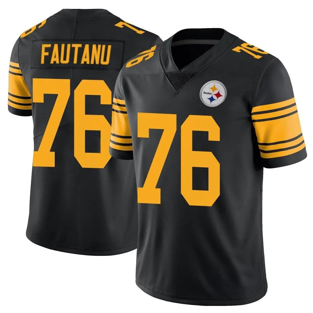 Tuec P.Steelers #76 Troy Fautanu Player Black Limited Color Rush Home Game Stitched Jerseys