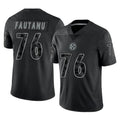 Tuec P.Steelers #76 Troy Fautanu Player Black Reflective Limited Home Game Stitched Jerseys