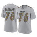 Tuec P.Steelers #76 Troy Fautanu Player Gray Atmosphere Fashion Home Game Stitched Jerseys