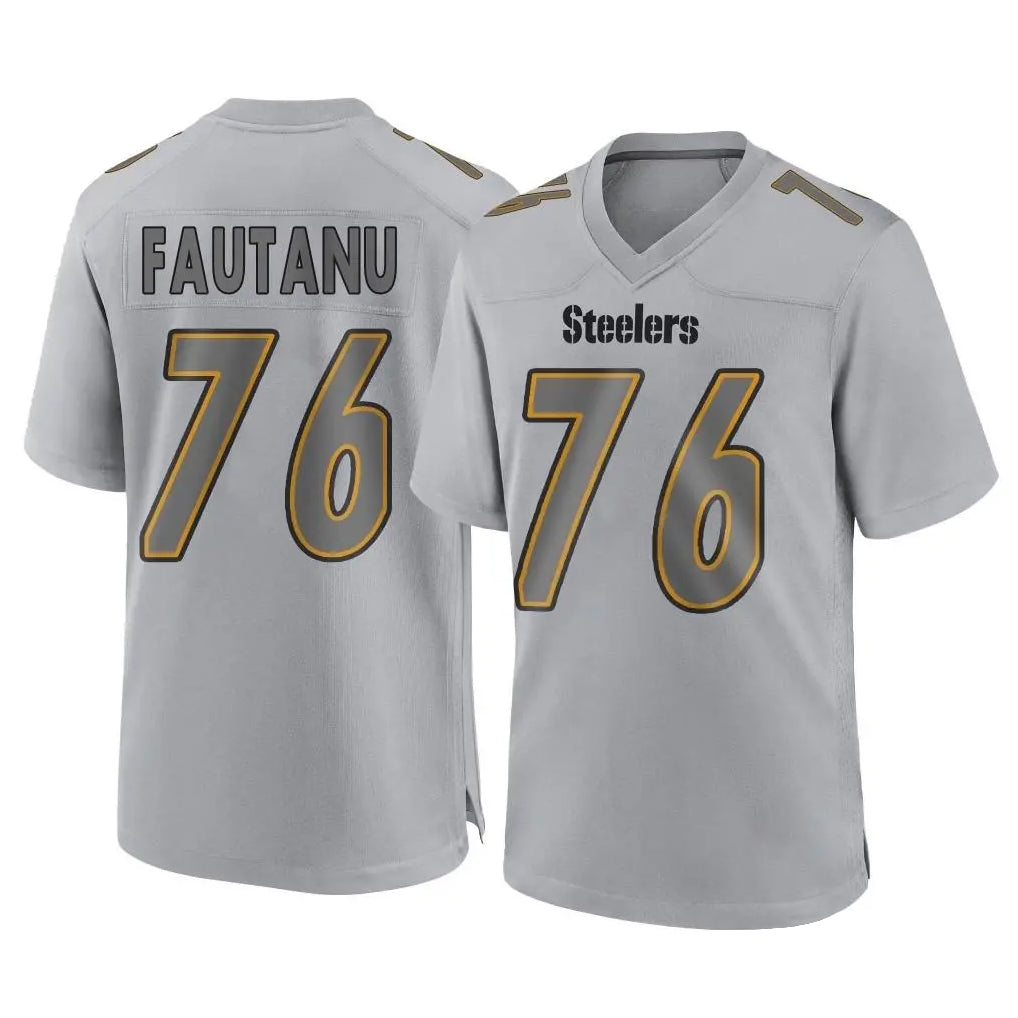 Tuec P.Steelers #76 Troy Fautanu Player Gray Atmosphere Fashion Home Game Stitched Jerseys