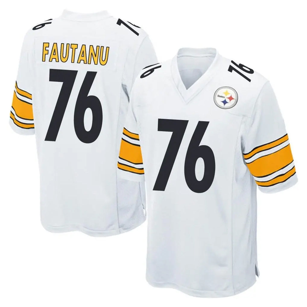 Tuec P.Steelers #76 Troy Fautanu Player White Home Game Stitched Jerseys