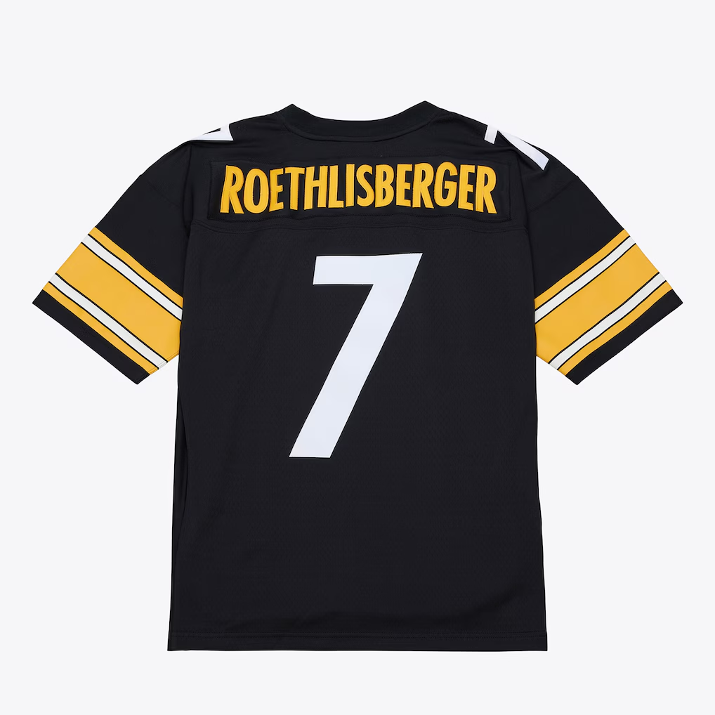Tuec P.Steelers #7 Ben Roethlisberger Mitchell & Ness Black 2004 Legacy Throwback Replica Jersey Stitched Puhic Game Jerseys