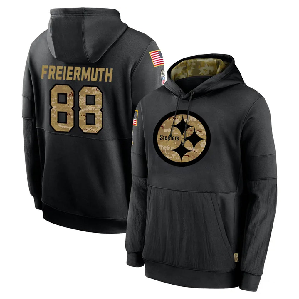 Tuec P.Steelers #88 Pat Freiermuth Player Black Salute to Service Hoodies Limited Game Stitched Jerseys