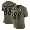 Tuec P.Steelers #88 Pat Freiermuth Player Olive 2025 Salute To Service Limited Home Game Stitched Jerseys