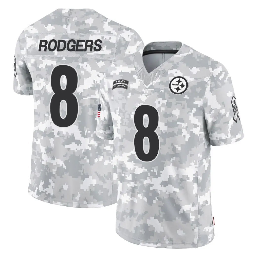 Tuec P.Steelers #8 Aaron Rodgers Player Arctic Camo Limited Salute To Service Home Game Stitched Jerseys