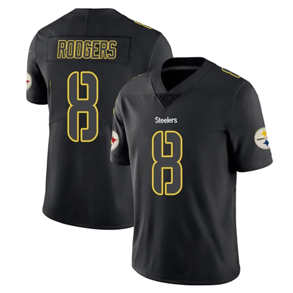 Tuec P.Steelers #8 Aaron Rodgers Player Black Impact Limited Home Game Stitched Jerseys