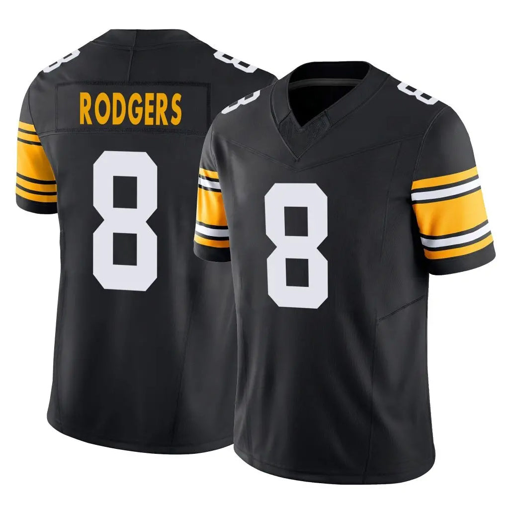 Tuec P.Steelers #8 Aaron Rodgers Player Black Limited Alternate Vapor F.U.S.E. Home Game Stitched Jerseys