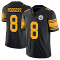 Tuec P.Steelers #8 Aaron Rodgers Player Black Limited Color Rush Home Game Stitched Jerseys