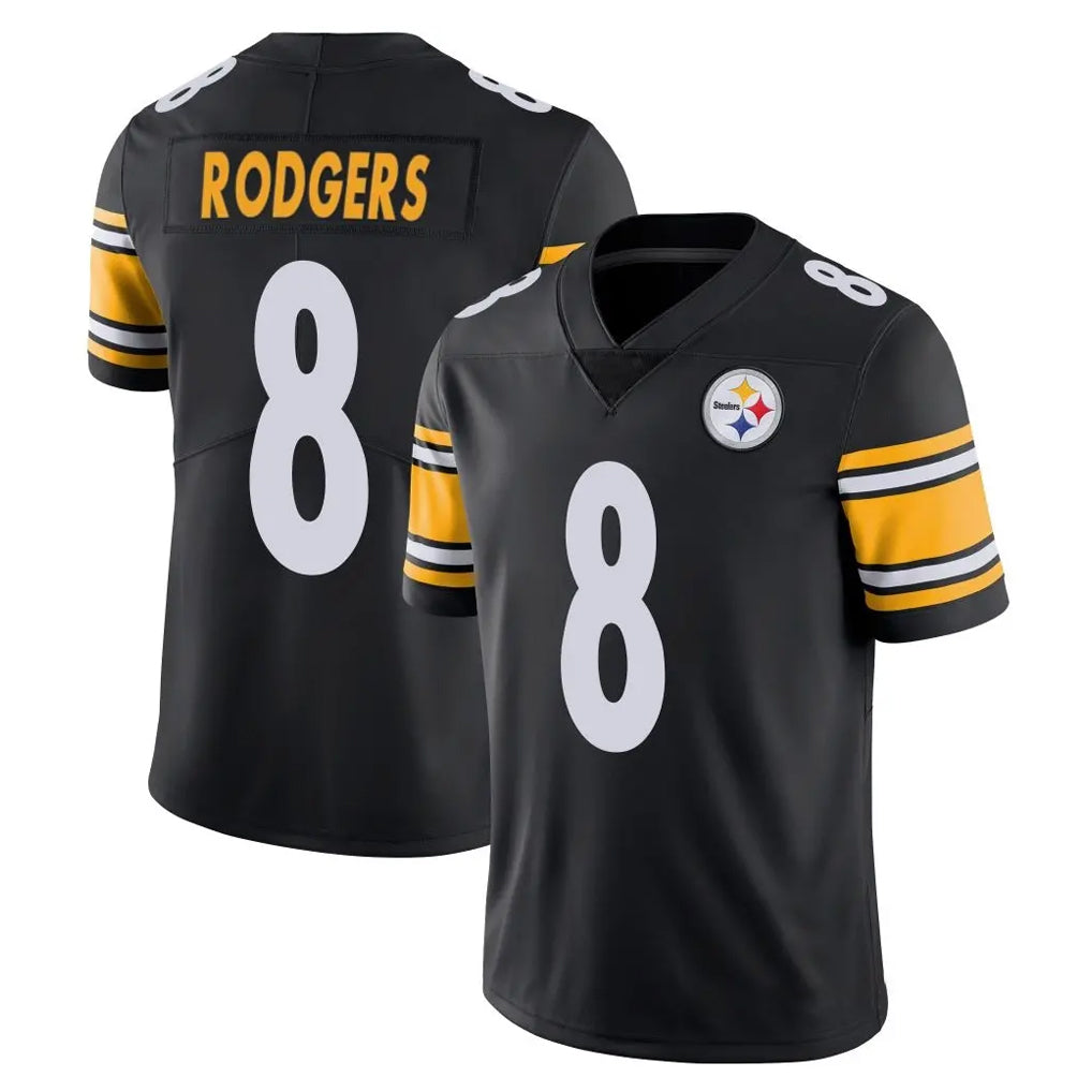 Tuec P.Steelers #8 Aaron Rodgers Player Black Limited Vapor Untouchable Home Game Stitched Jerseys