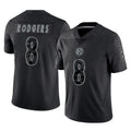 Tuec P.Steelers #8 Aaron Rodgers Player Black Reflective Limited Home Game Stitched Jerseys
