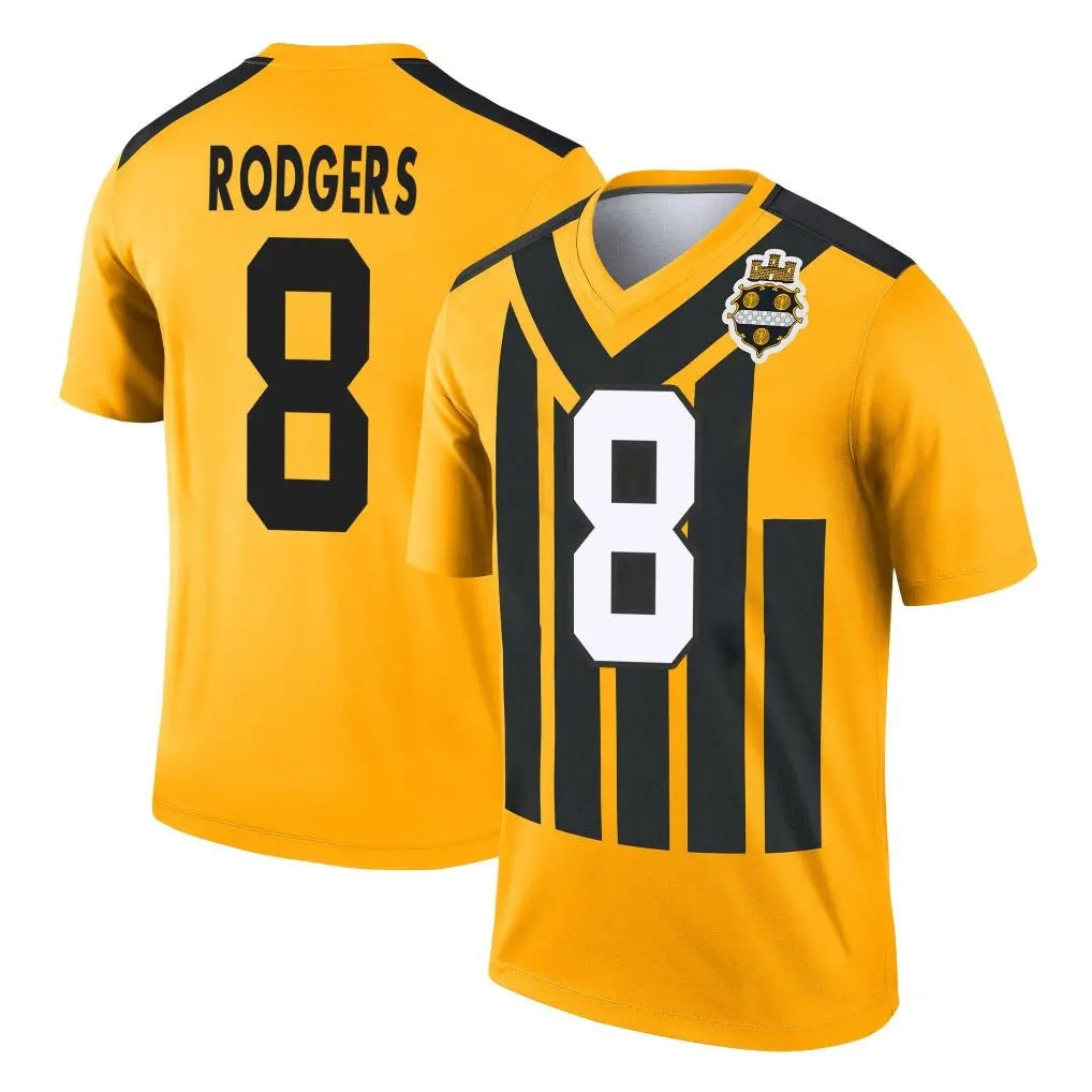 Tuec P.Steelers #8 Aaron Rodgers Player Gold Legend Limited 1933 Throwback Performance Home Game Stitched Jerseys